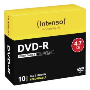 DVD-R Intenso 4.7GB 16X Printable 10 Pezzi Slim Case