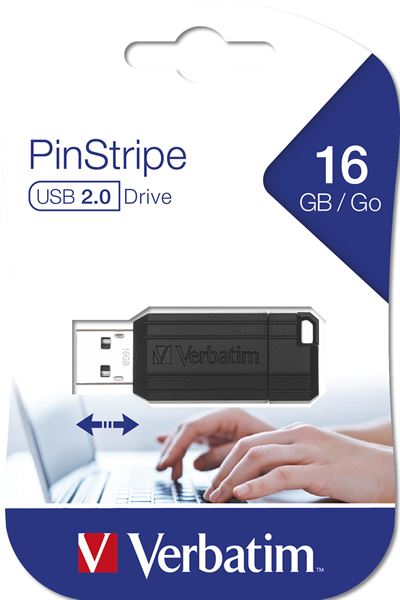 Chiavetta USB Verbatim Pin Stripe 16GB USB 2.0 Nero