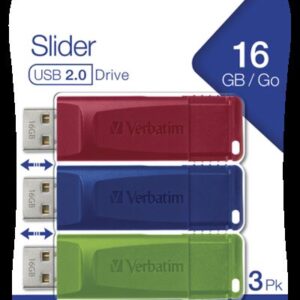 Chiavetta USB Verbatim Slider Tripack 16GB USB 2.0 Mix Color
