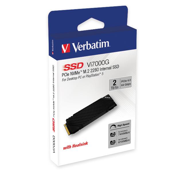SSD Interno Verbatim Vi7000 2TB PCIe 4.0 NVMe M.2 7400MB/s