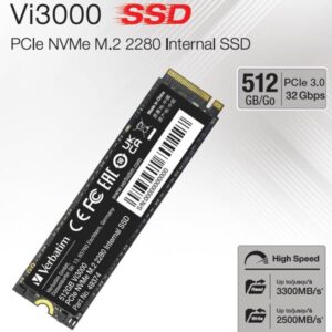 SSD Interno Verbatim Vi3000 M.2 NVMe 512GB PCIe 3.0