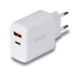 Alimentatore USB Lindy 30W Tipo A e C Bianco