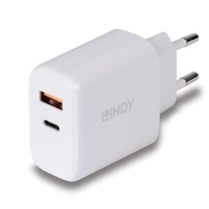 Alimentatore USB Lindy 30W Tipo A e C Bianco - SKU: 73424-LND
