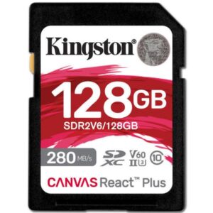 Memory Card SD Kingston Canvas React Plus V60 128GB 280MB/s