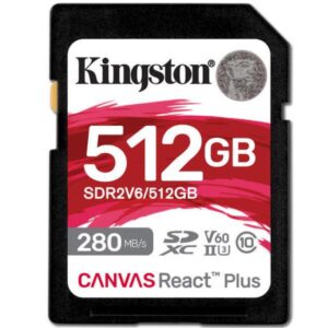 Memory Card SD Kingston Canvas React Plus V60 512GB 280MB/s