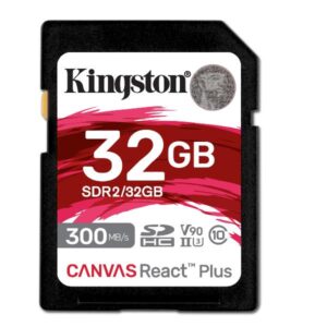 Memory Card Micro SD Kingston Canvas React Plus 32GB UHS-II U3 V90 300MB/s