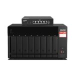 NAS Qnap TS-873A-8G Tower 8 Bay + Switch QSW-1105-5T