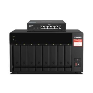 NAS Qnap TS-873A-8G Tower 8 Bay + Switch QSW-1105-5T