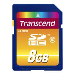 Memory Card SD Transcend 8GB Classe 10 20MB/s