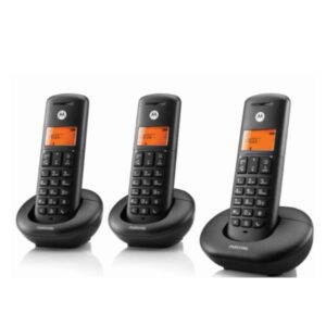 Telefono Cordless Motorola E203 Trio Nero 3 Portatili Vivavoce