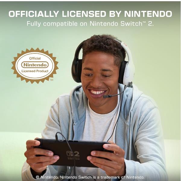 Cuffie Gaming Turtle Beach Airlite Fit NSW2 Nero Bianco con Microfono e Noise Canceling - immagine 3