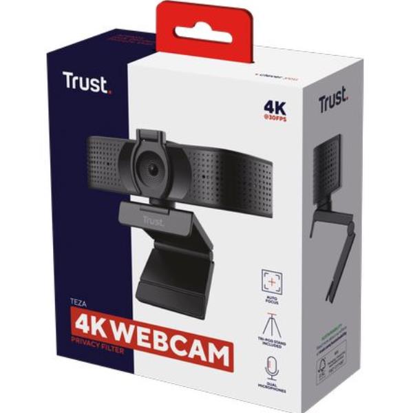 Webcam Trust Teza 4K Ultra HD USB Nero con Filtro Privacy - immagine 3