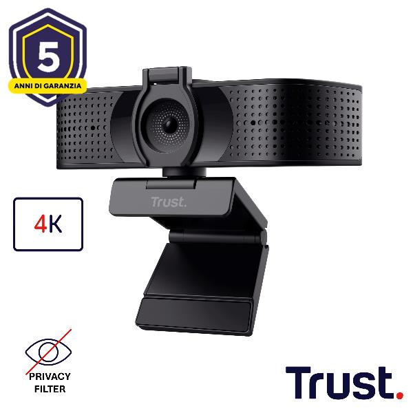 Webcam Trust Teza 4K Ultra HD USB Nero con Filtro Privacy - immagine 9