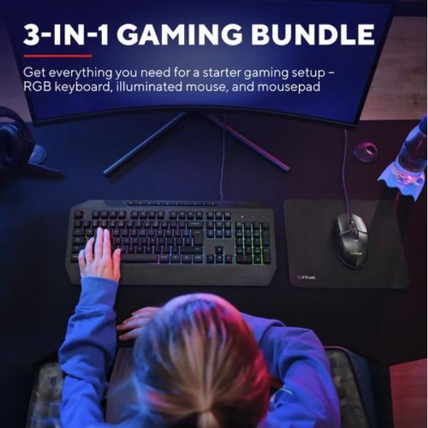 Tastiera Gaming Trust GXT 791 Set 3-in-1 Italiano con Mouse e Mousepad - immagine 5