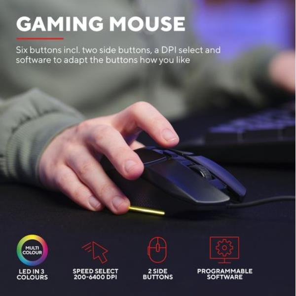 Tastiera Gaming Trust GXT 791 Set 3-in-1 Italiano con Mouse e Mousepad - immagine 9