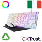 Tastiera Gaming Trust GXT 794 Set 3-in-1 Bianco Layout IT