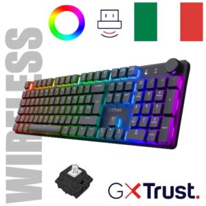 Tastiera Gaming Trust Torix GXT 868 Wireless Ricaricabile RGB Italiano
