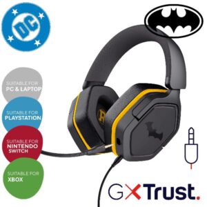 Cuffie Gaming Trust GXT 492BM Carus Batman Nero con Microfono