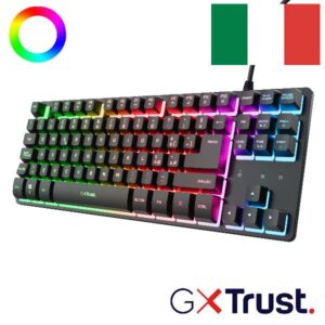 Tastiera Gaming Trust GXT833W Thado TKL Cablata Retroilluminata Rainbow