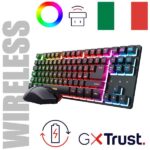 Tastiera Gaming Wireless Trust GXT 832 Thado Combo + Mouse RGB Ricaricabile
