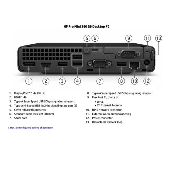 Mini PC HP Pro Mini 260 G9 i3-1315U 8GB 256GB SSD Win11 Pro - immagine 2