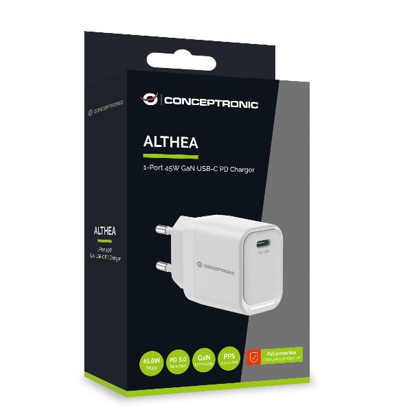 Caricabatterie USB-C Conceptronic 45W GaN PD Bianco - immagine 2