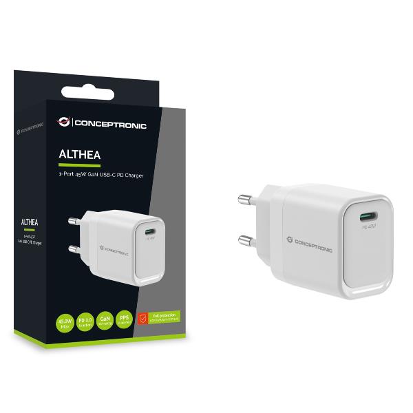 Caricabatterie USB-C Conceptronic 45W GaN PD Bianco - immagine 4