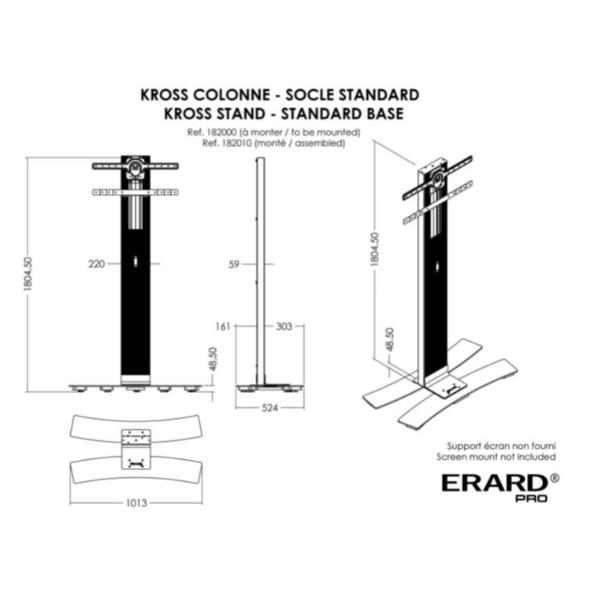 Staffa a Colonna ITB Solution Kross L Singolo Monitor fino a 98" 70kg - immagine 3