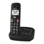 Telefono Cordless Panasonic TGU130 Tasti Grandi Segreteria Nera