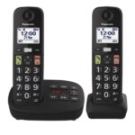 Telefono Cordless Panasonic TGU132 Tasti Grandi Segreteria Duo 2 Portatili