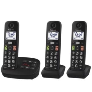 Telefono Cordless Panasonic TGU133 Tasti Grandi Segreteria Trio 3 Portatili