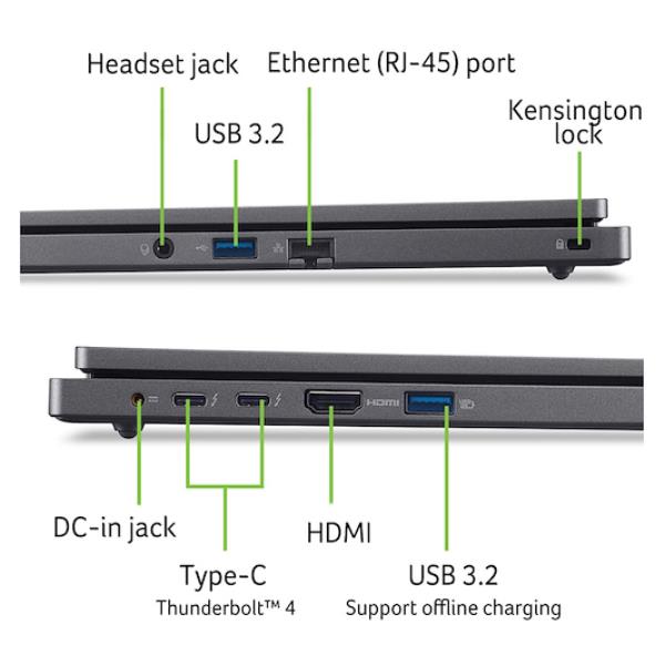 Notebook Acer TravelMate P2 16" Intel Core Ultra 7 16GB 1TB SSD Win11 Pro - immagine 2