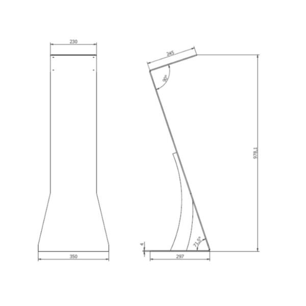 Staffa TV ITB Solution E-Paper Leggio Bianco Pavimento fino a 32 - SKU: OM17196 - Immagine 2