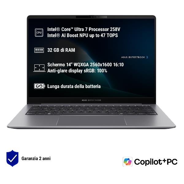 Notebook Asus ExpertBook P5 14" Intel Core Ultra 7 32GB 1TB Win11 Pro - immagine 8