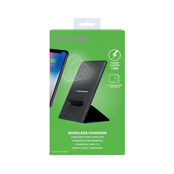 Caricabatterie Wireless Celly WLFASTSLIM 10W USB-C Nero - immagine 6