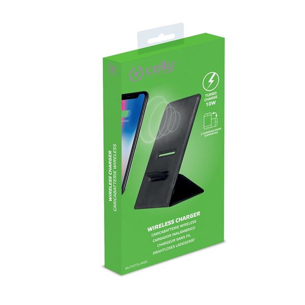 Caricabatterie Wireless Celly WLFASTSLIM 10W USB-C Nero - immagine 7