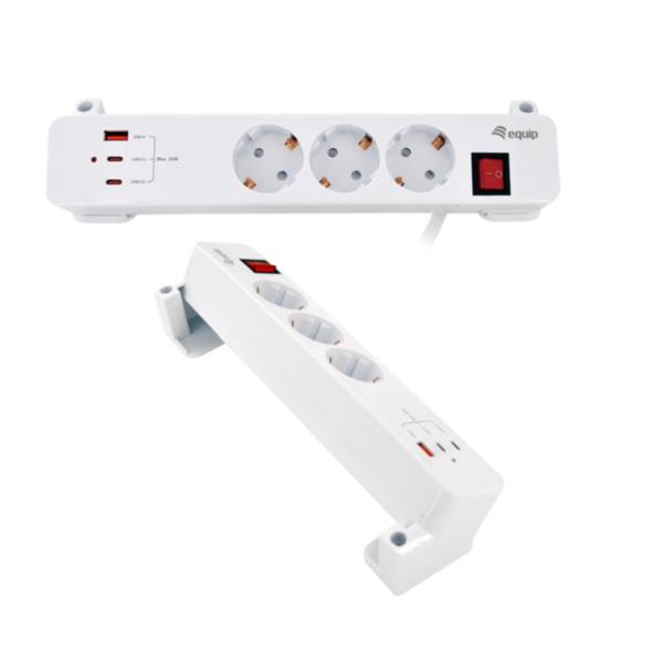 Multipresa EQUIP 3 Prese + 3 USB Interruttore Cavo 2m - immagine 6