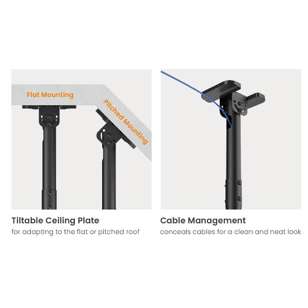 Staffa Soffitto Dual Screen Equip 34-60" per 2 Monitor fino a 40kg - immagine 5