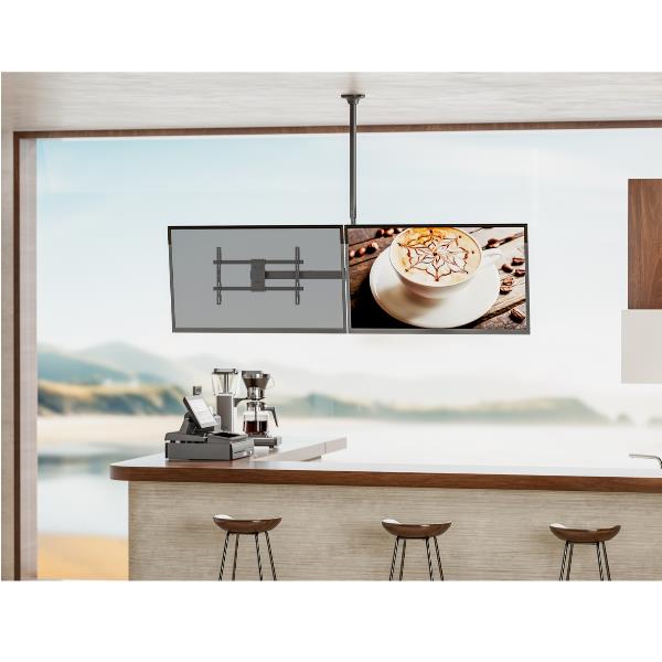 Staffa Soffitto Dual Screen Equip 34-60" per 2 Monitor fino a 40kg - immagine 7