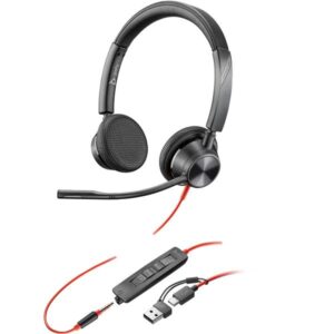 Cuffie Professionali Poly HP Blackwire 3325 USB-C Stereo con Adattatore