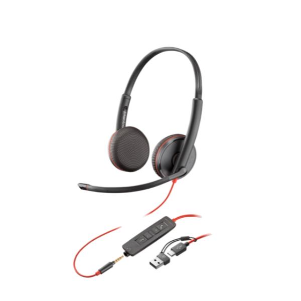 Cuffie Professionali Poly HP Blackwire 3225 USB-C/A + AUX Noise Canceling - immagine 3