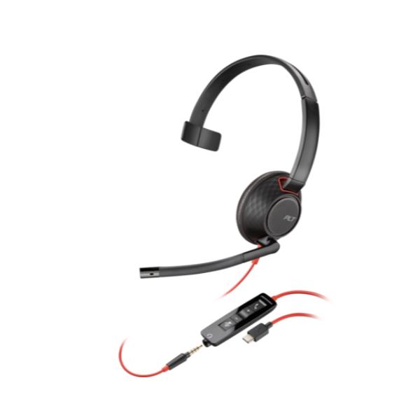 Cuffie Professionali Poly HP Blackwire 5210 USB-C/A + AUX Noise Canceling