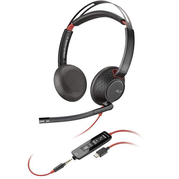 Cuffie Professionali Poly HP Blackwire 5220 USB-C/A + AUX 3.5mm Noise Canceling - immagine 4