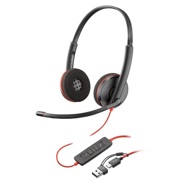 Cuffie Professionali Poly HP Blackwire 3220 USB-C/A con Microfono e Noise Canceling - immagine 2