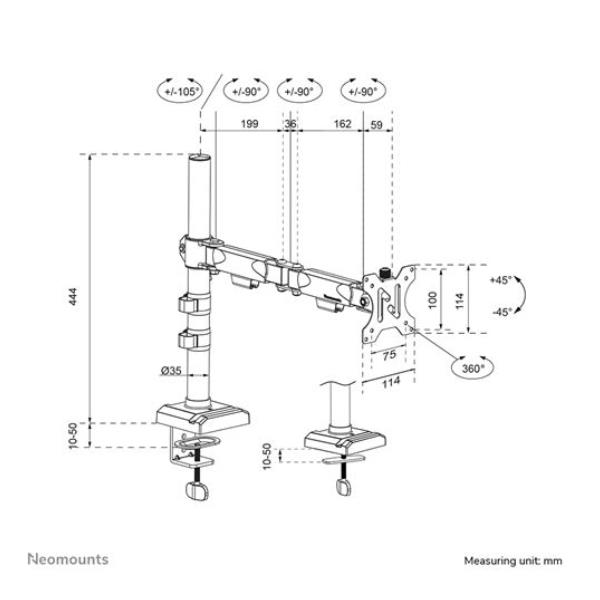 NEOMOUNTS Braccio per monitor DS60-600BL1 - SUPPORTI TV/MONITOR - immagine 14