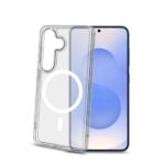 Celly GELSKINMAG – Cover morbida trasparente nero in TPU compatibile con la tecnologia Magsafe per Samsung Galaxy S26 5G – Cover