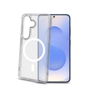 Celly GELSKINMAG - Cover morbida trasparente nero in TPU compatibile con la tecnologia Magsafe per Samsung Galaxy S26 5G - Cover