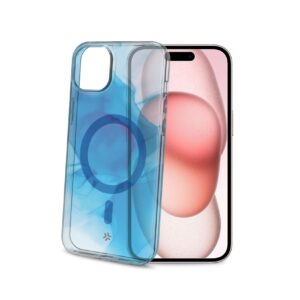 Cover Celly MagShades iPhone 15 Trasparente Blu