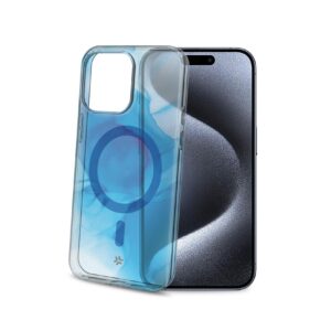 Cover Celly MagShades iPhone 15 Pro Trasparente Blu