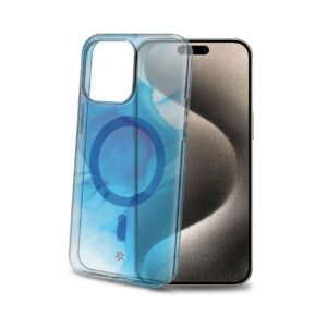 Cover Celly MagShades iPhone 15 Pro Max Trasparente Blu